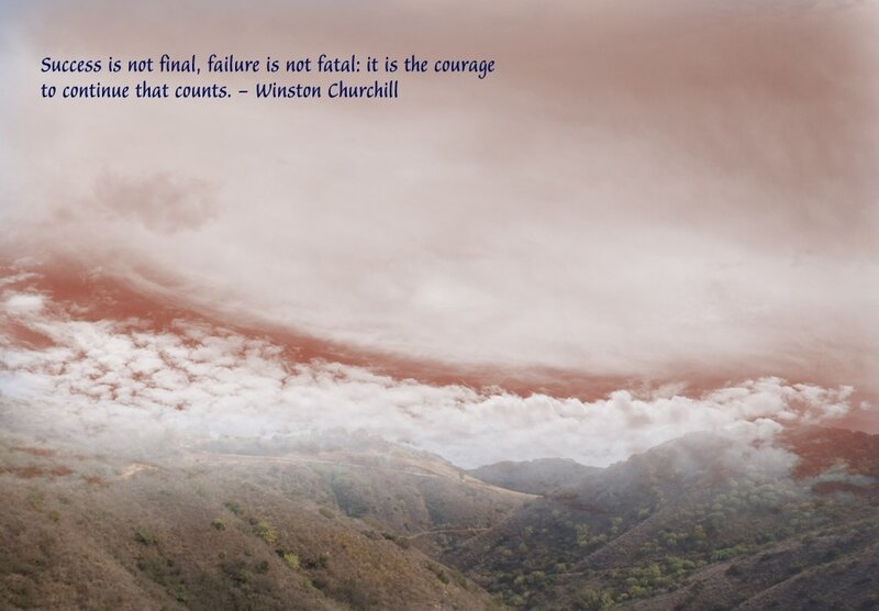 Mountain Range with Clouds — White, Dramatic