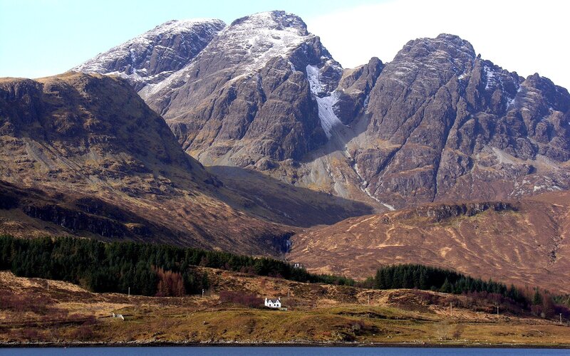Mountain Range with Cottage