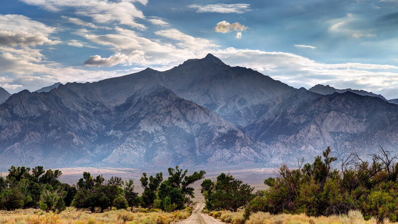 Mountain Range with Dirt Road