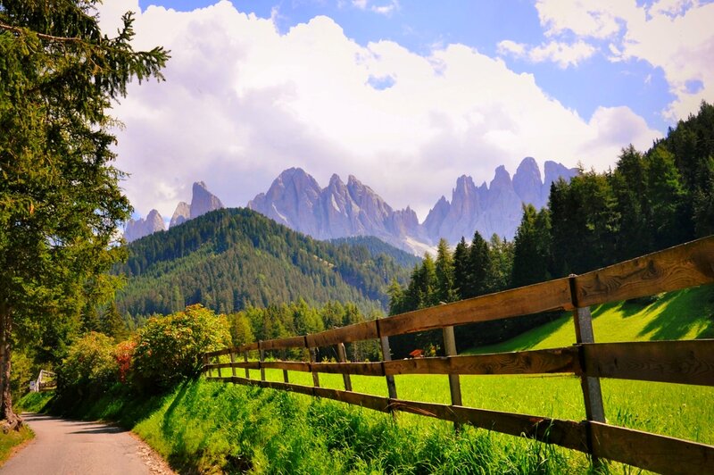 Mountain Range with Fence