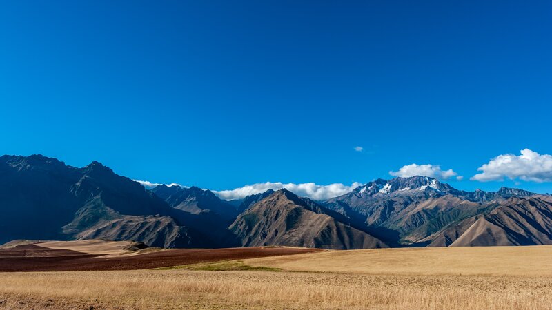Mountain Range with Fields