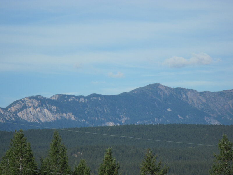 Mountain Range with Forest — Blue, Serene, Afternoon, Photograph, Power Lines