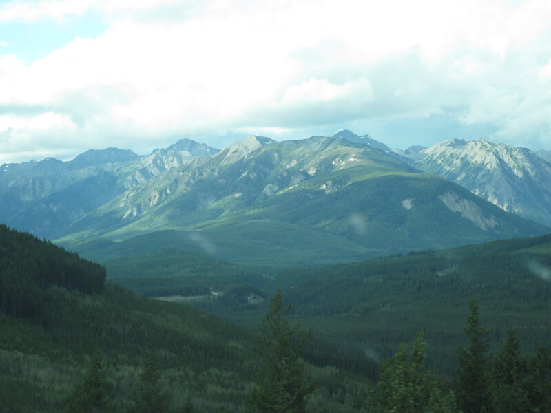 Mountain Range with Forest — Green, Serene, Afternoon, Photograph, Clouds, Valley