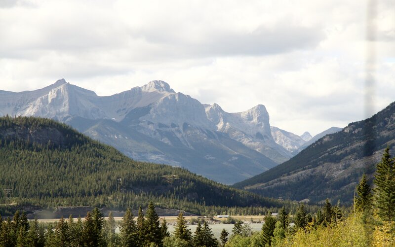 Mountain Range with Forest — Green, Serene, Afternoon, Photograph, River