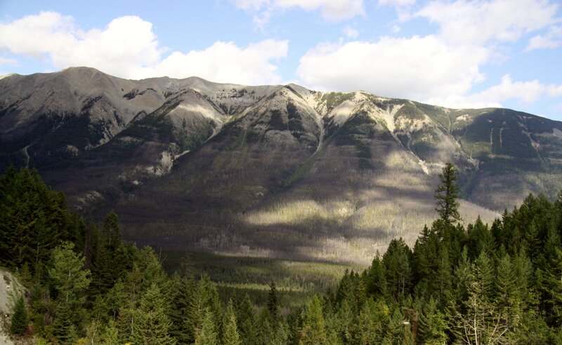Mountain Range with Forest — Green, Serene, Afternoon, Photograph, Trees, Clouds