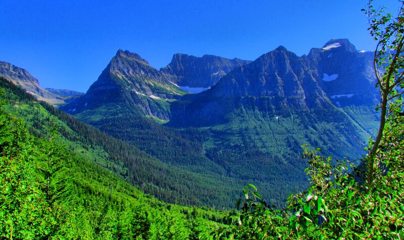 Mountain Range with Forest — Green, Serene, Summer