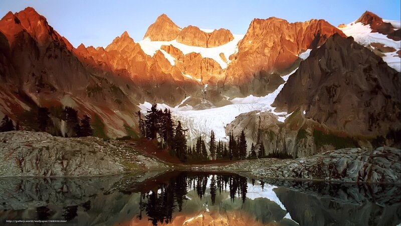 Mountain Range with Glacier — Orange