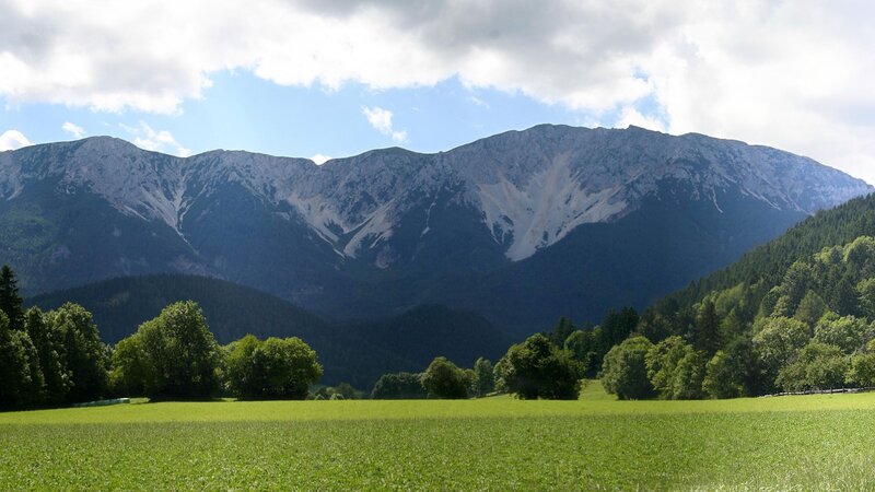 Mountain Range with Green Field — Serene, Afternoon