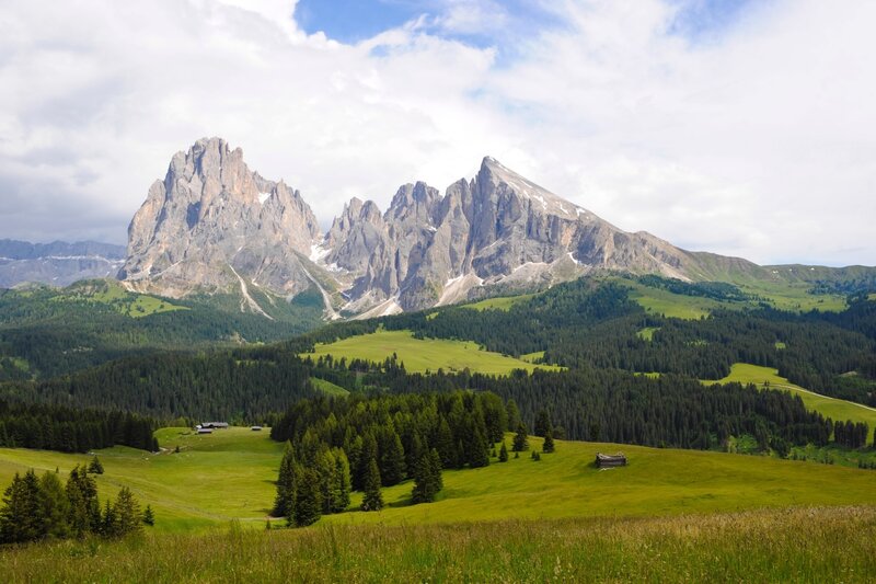 Mountain Range with Green Hills — Serene
