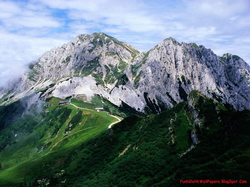 Mountain Range with Green Slopes — Serene
