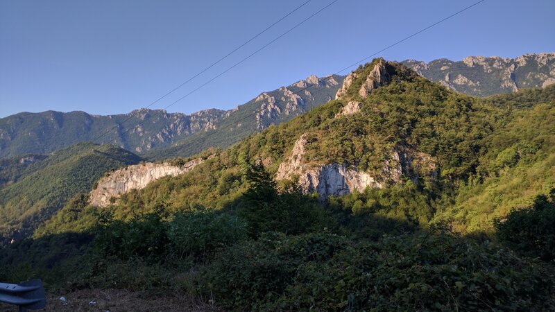 Mountain Range with Green Trees — Serene