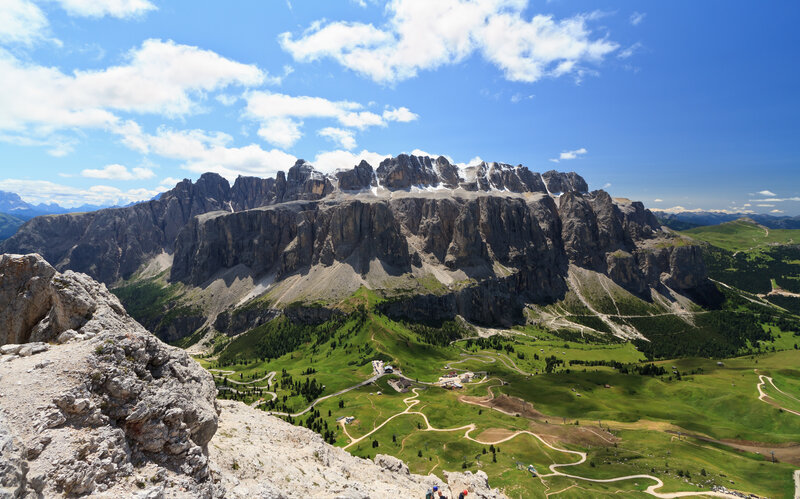 Mountain Range with Green Valley — Blue