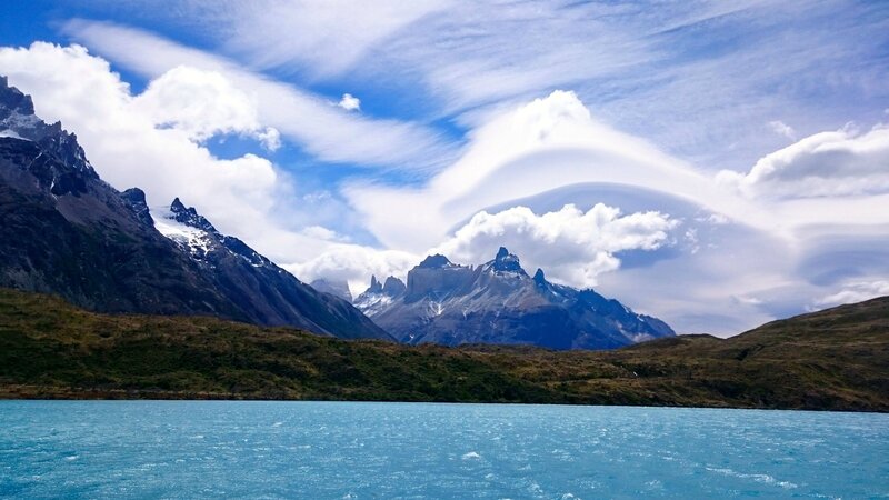 Mountain Range with Lake — Blue, Dramatic, Afternoon