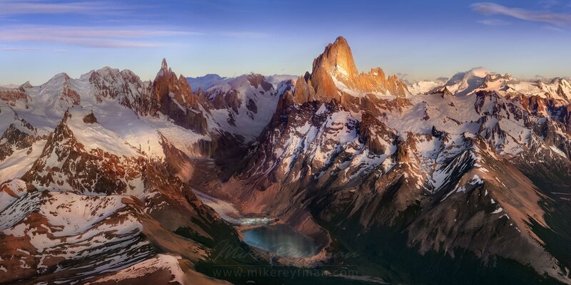 Mountain Range with Lake — Blue, Dramatic, Sunrise