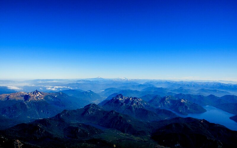 Mountain Range with Lake — Blue, Serene, Afternoon, Photograph