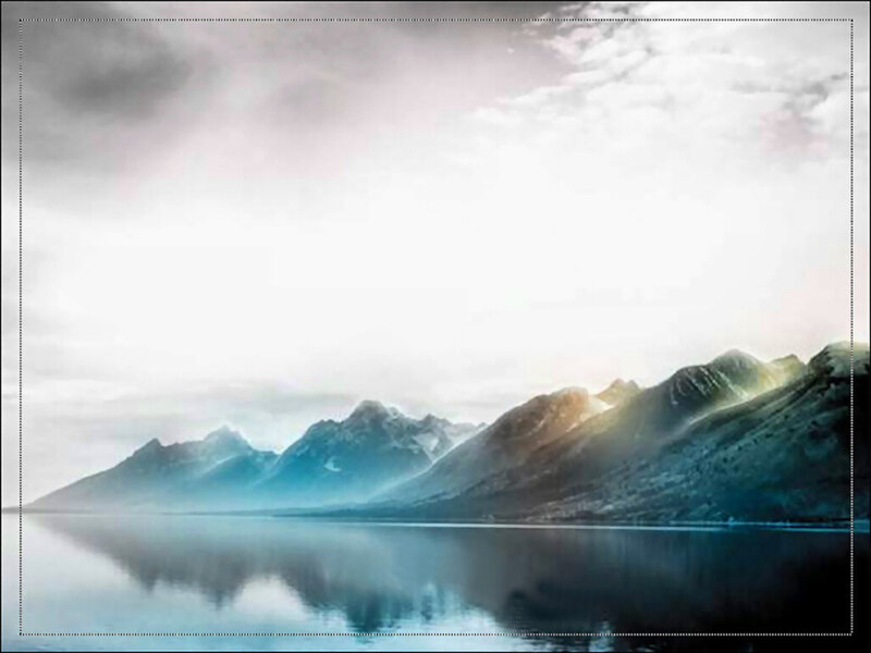 Mountain Range with Lake — Blue, Serene, Morning