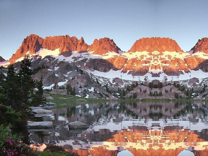 Mountain Range with Lake — Brown, Serene