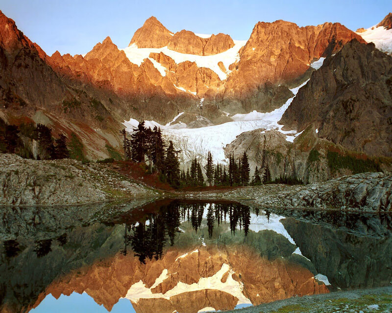 Mountain Range with Lake — Brown