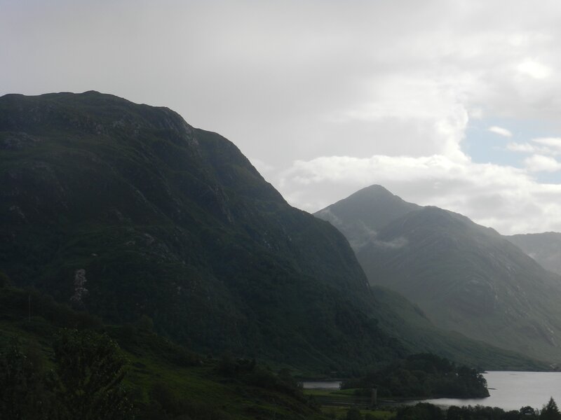 Mountain Range with Lake — Green, Overcast