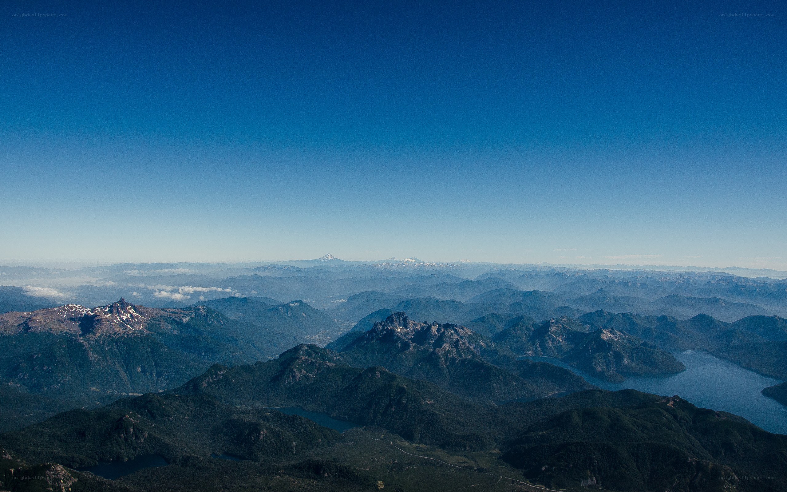 mountain range with lake view
