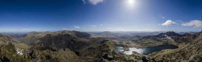 Mountain Range with Lakes — Blue, Serene, Afternoon