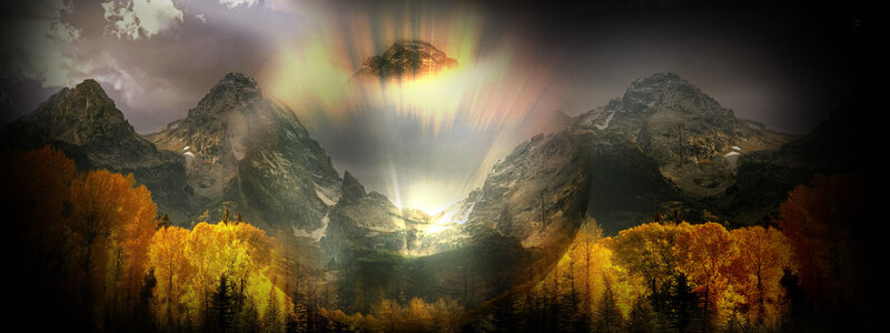 Mountain Range with Light