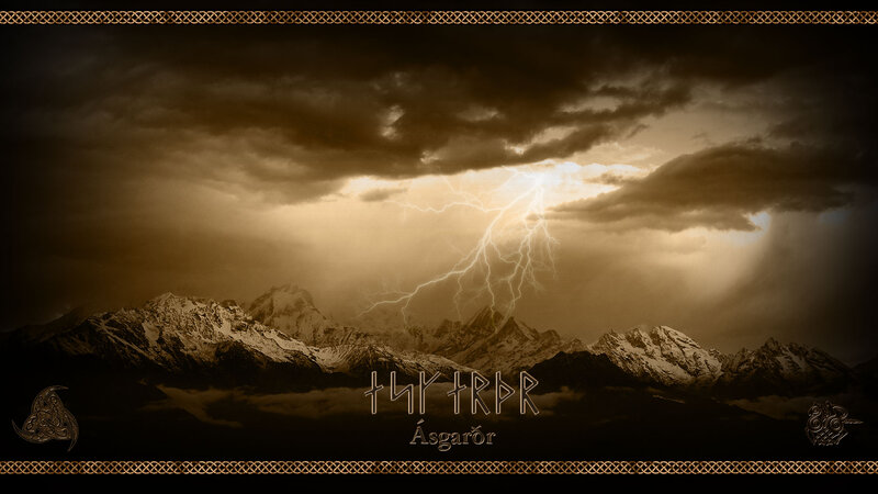 Mountain Range with Lightning — Brown