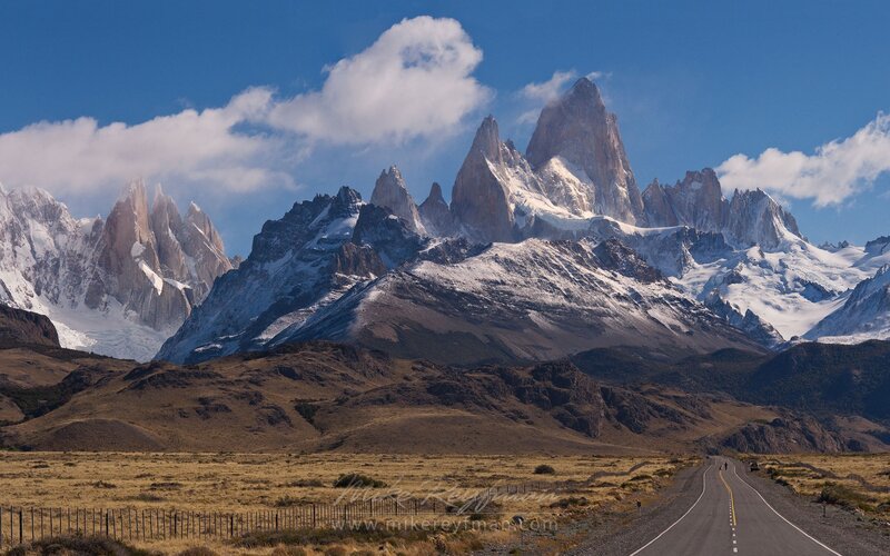 Mountain Range with Road — Blue, Dramatic, Afternoon, Photograph