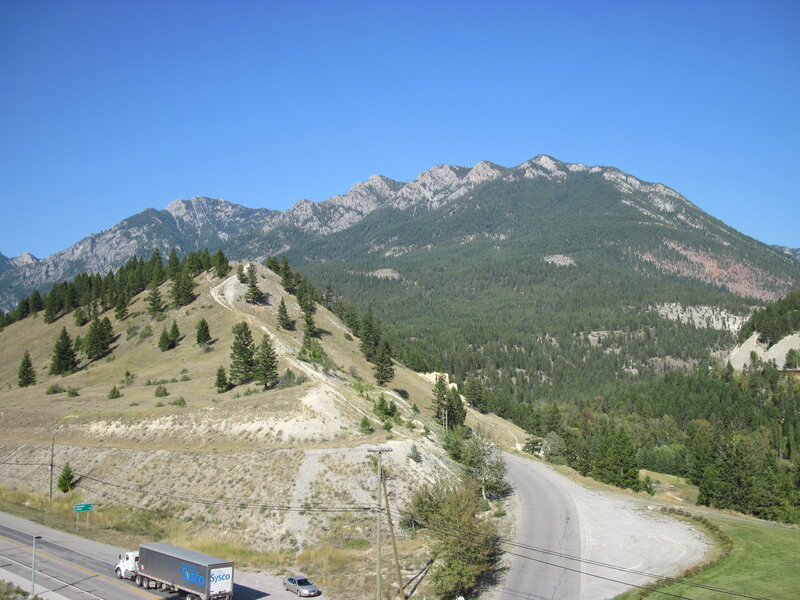 Mountain Range with Road — Blue