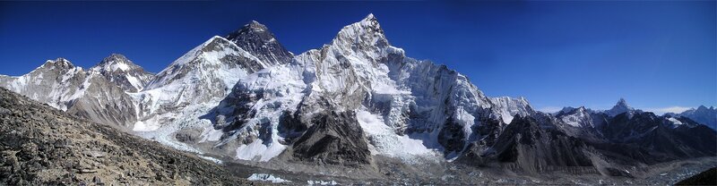 Mountain Range with Snow — Blue, Dramatic, Afternoon