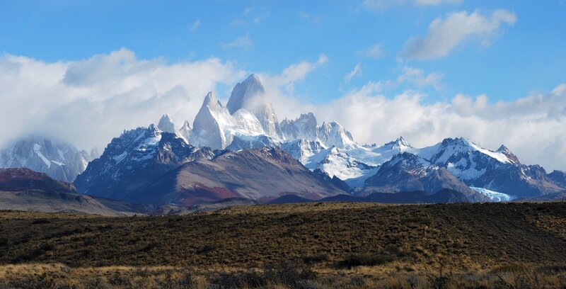 Mountain Range with Snow — Blue, Dramatic