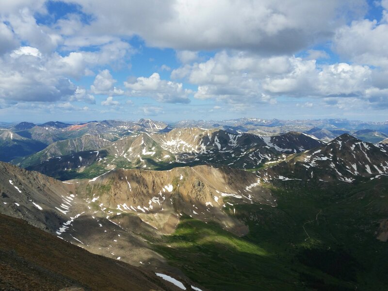 Mountain Range with Snow — Blue, Serene, Afternoon, Photograph, Clouds