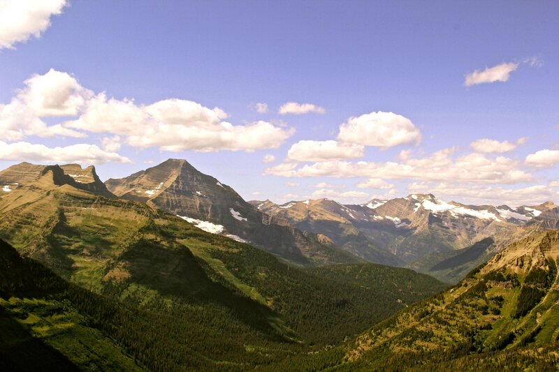 Mountain Range with Snow — Blue, Serene, Afternoon, Photograph