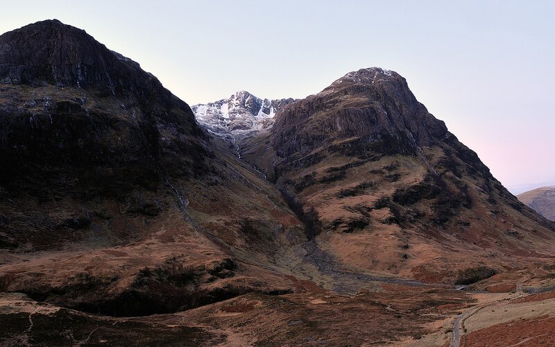 Mountain Range with Snow — Brown, Dramatic