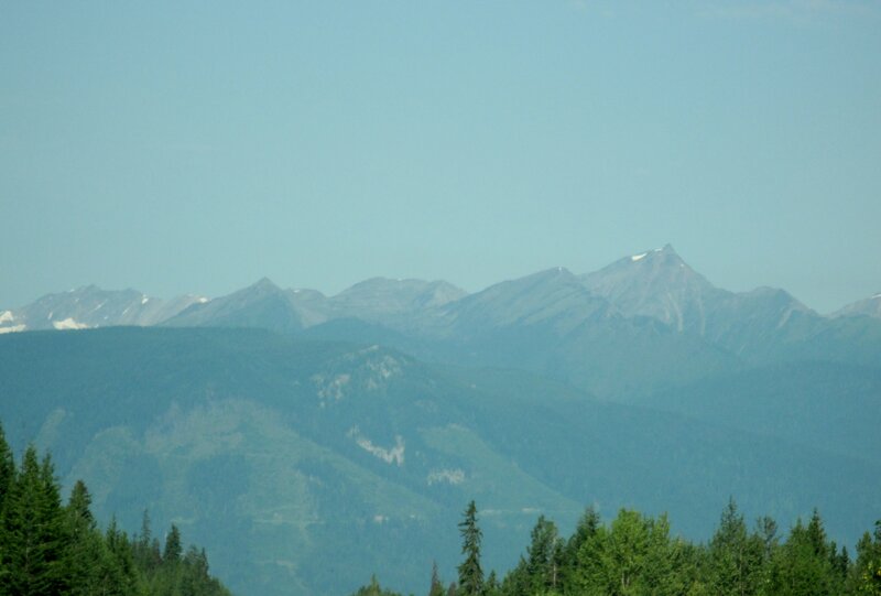 Mountain Range with Snow — Green, Serene, Afternoon, Photograph