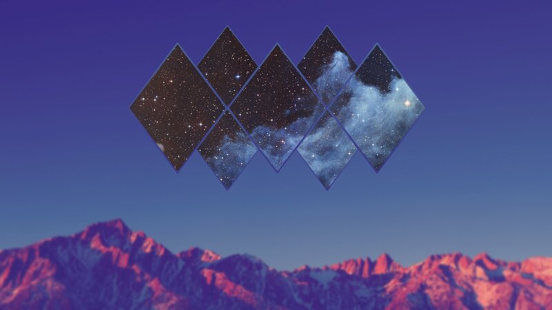 Mountain Range with Stars