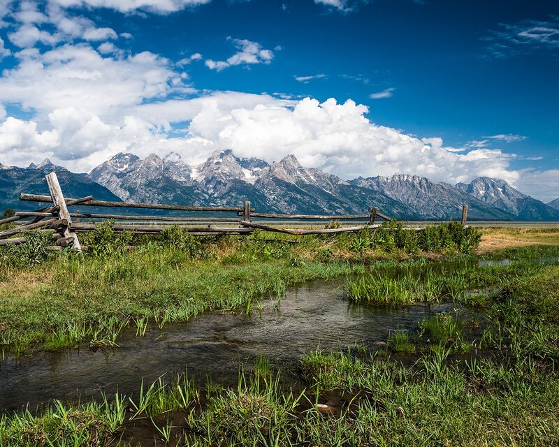 Mountain Range with Stream — Serene