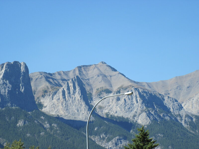 Mountain Range with Streetlight