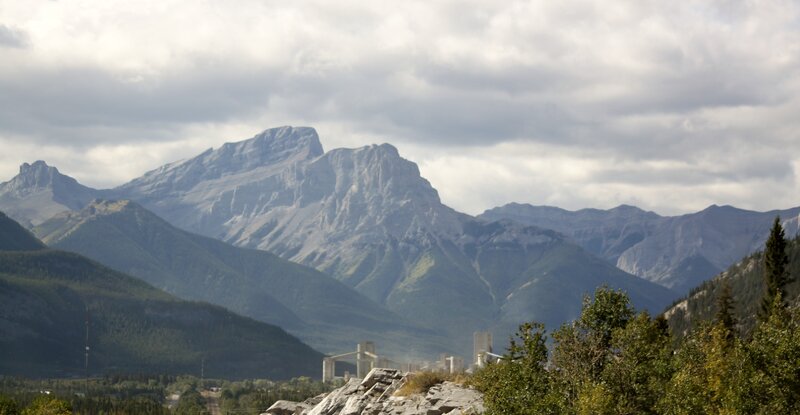 Mountain Range with Town