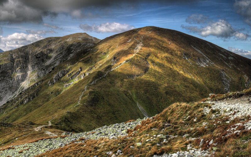 Mountain Range with Trail