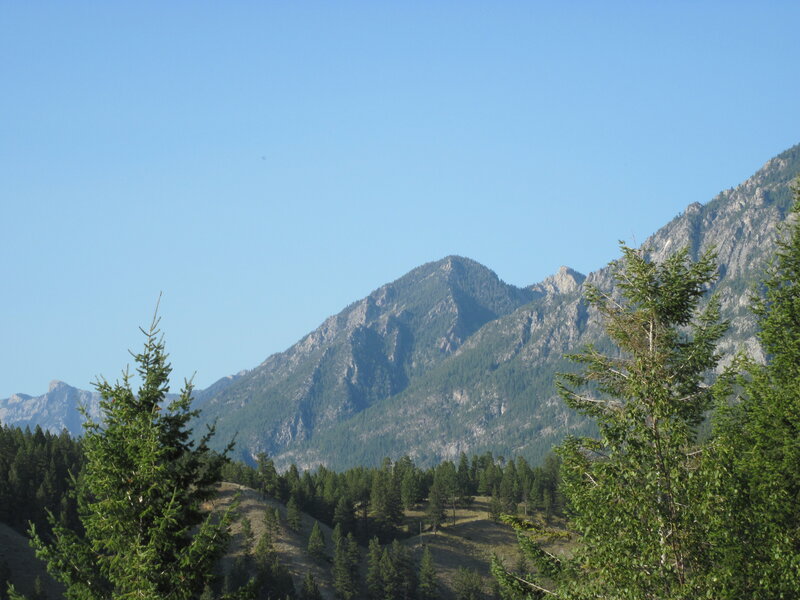 Mountain Range with Trees — Blue, Serene, Afternoon, Photograph, Mountains