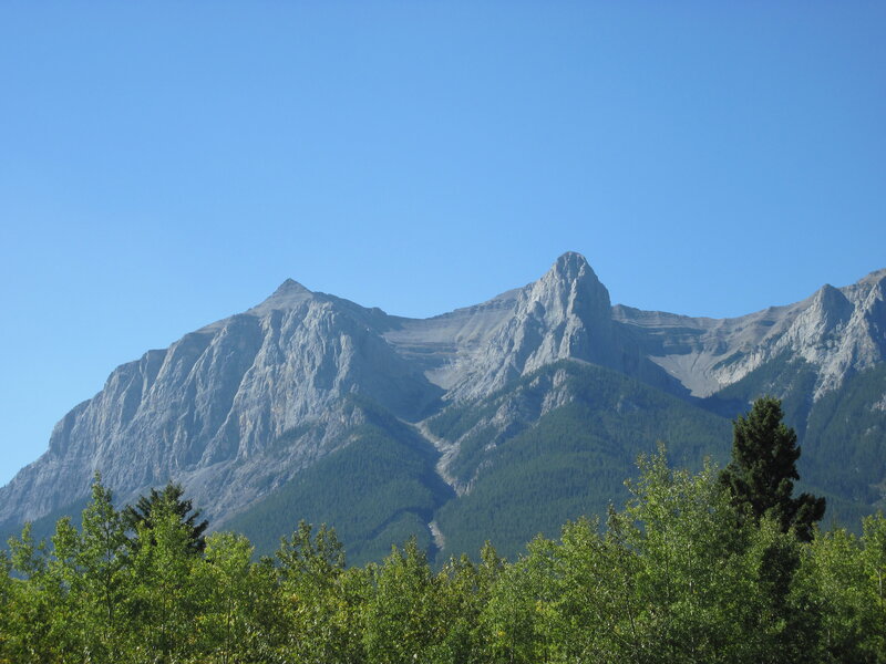 Mountain Range with Trees — Blue, Serene, Afternoon, Photograph, Sky