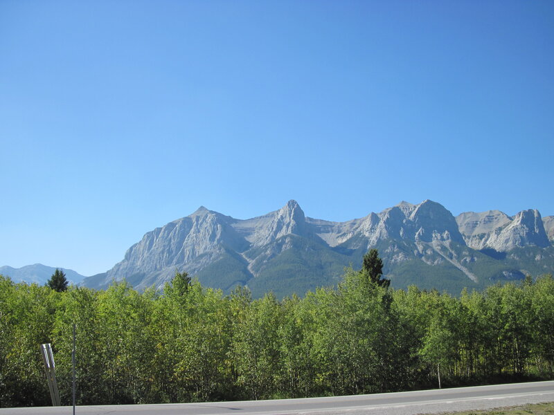 Mountain Range with Trees — Blue, Serene, Afternoon, Photograph