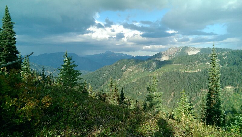 Mountain Range with Trees — Green, Dramatic