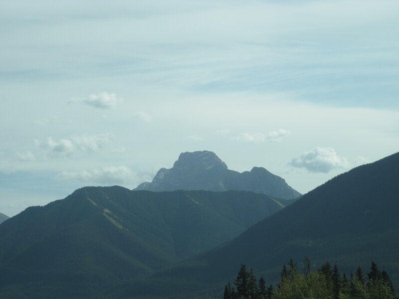Mountain Range with Trees — Green, Serene, Afternoon, Photograph, Clouds, Sky