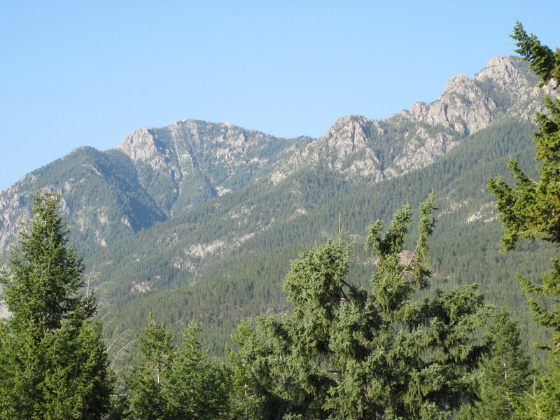 Mountain Range with Trees — Green, Serene, Afternoon, Photograph, Mountains