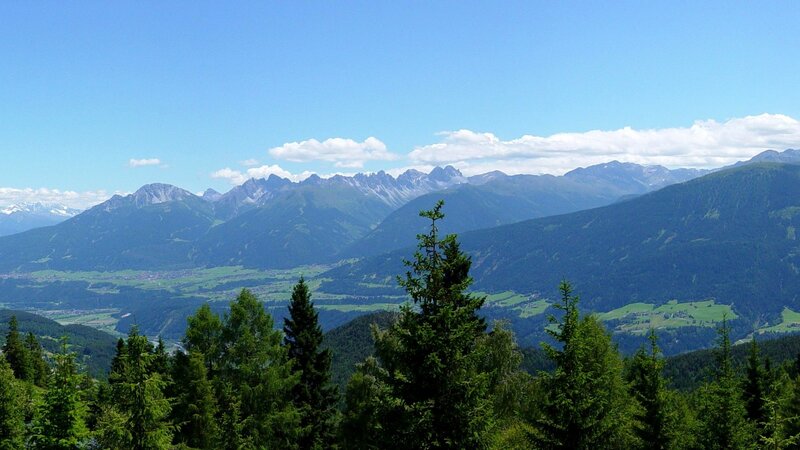 Mountain Range with Valley — Blue, Serene