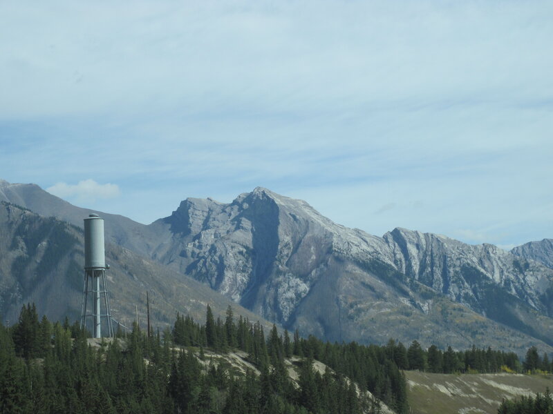 Mountain Range with Water Tower