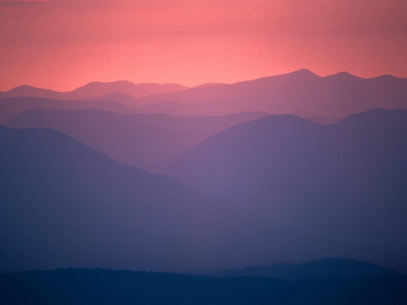 Mountain Ranges at Dusk — Pink