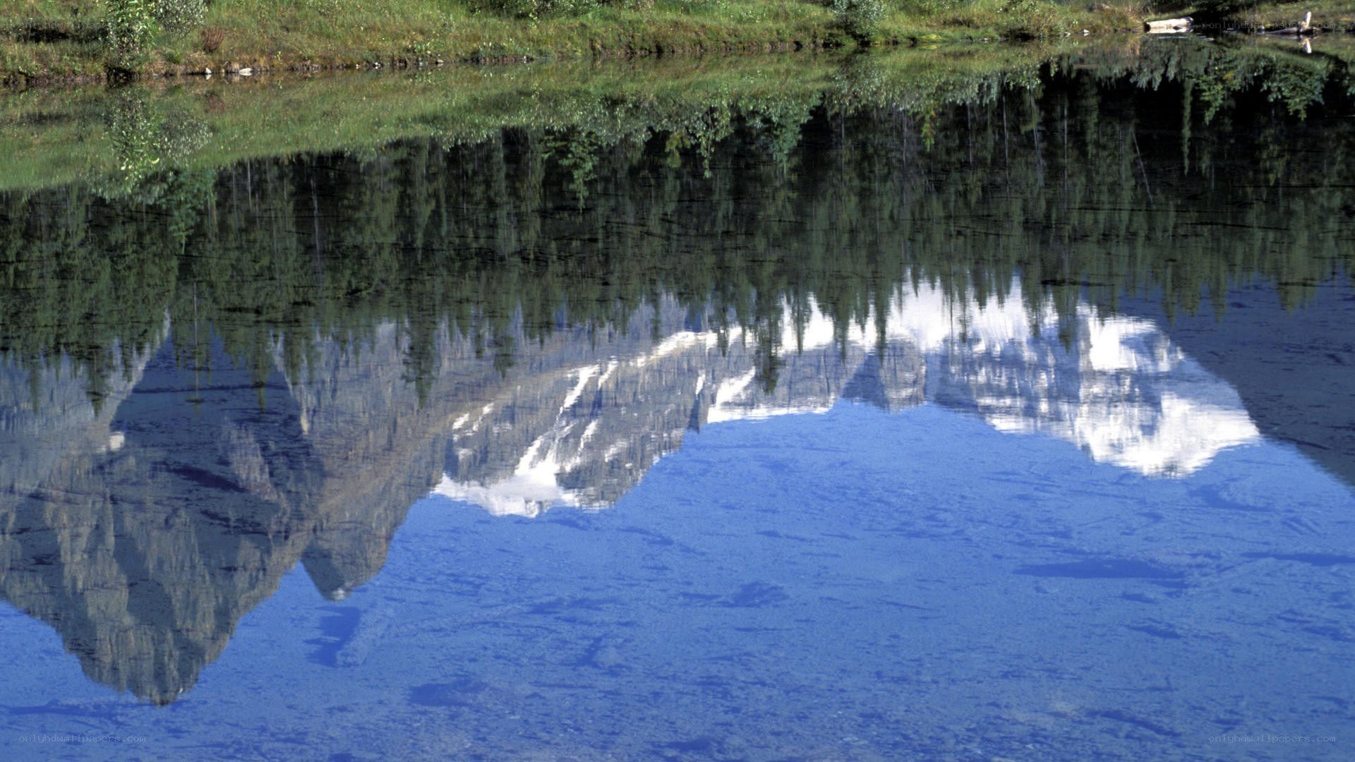 Mountain reflected in a calm lake